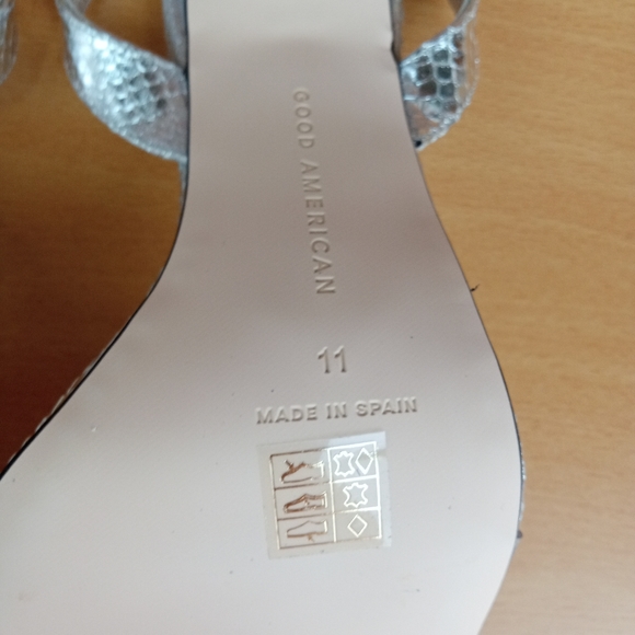 NIB Good American Square Toe Lucite Pumps in Silver Snake Sz. 11 - Picture 8 of 10